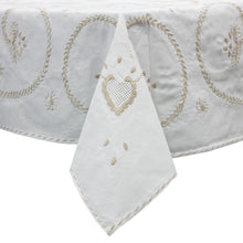 Load image into Gallery viewer, 100% Cotton Beige Hand-Embroidered Viana&#39;s Made in Portugal Tablecloth
