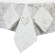 Load image into Gallery viewer, 100% Cotton Beige Hand-Embroidered Viana&#39;s Made in Portugal Tablecloth
