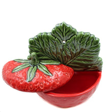 Load image into Gallery viewer, Faiobidos Hand-Painted Ceramic Strawberry Salt Holder
