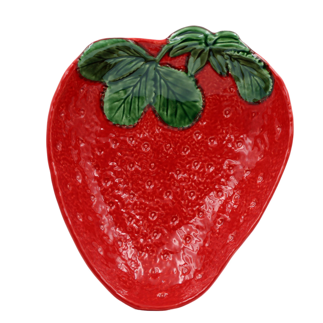 Faiobidos Hand-Painted Ceramic Strawberry Serving Platter