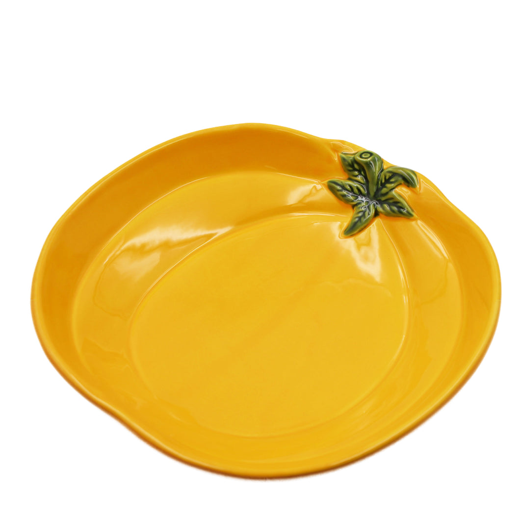 Faiobidos Hand-Painted Ceramic Pumpkin Serving Platter