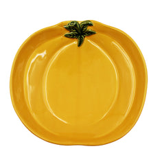 Load image into Gallery viewer, Faiobidos Hand-Painted Ceramic Pumpkin Serving Platter
