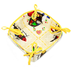 100% Cotton Bread Basket With Traditional Portuguese Sayings - Various Colors