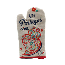 Load image into Gallery viewer, 100% Cotton From Portugal With Love Red Oven Mitt and Pot Holder
