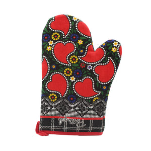 100% Cotton Good Luck Red Rooster Oven Mitt and Pot Holder