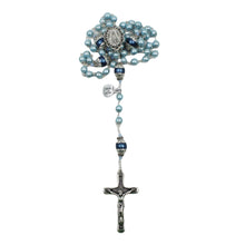 Load image into Gallery viewer, Handmade in Portugal Light Blue Pearl Beads Our Lady of Fatima Rosary
