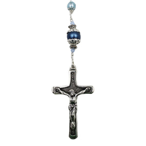 Handmade in Portugal Light Blue Pearl Beads Our Lady of Fatima Rosary