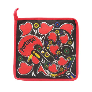 100% Cotton Good Luck Red Rooster Oven Mitt and Pot Holder