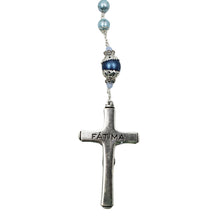 Load image into Gallery viewer, Handmade in Portugal Light Blue Pearl Beads Our Lady of Fatima Rosary
