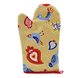 100% Cotton Amor Perfeito Oven Mitt and Pot Holder