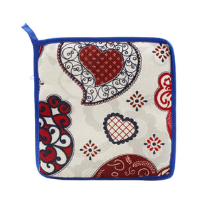 100% Cotton Viana Hearts Oven Mitt and Pot Holder