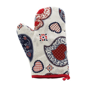 100% Cotton Viana Hearts Oven Mitt and Pot Holder