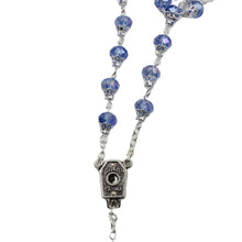 Load image into Gallery viewer, Our Lady of Fatima Clear Blue Violet Shiny Glass Beads Rosary
