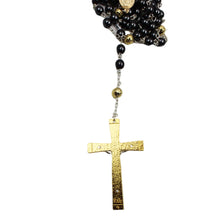 Load image into Gallery viewer, Our Lady of Fatima Dark Grey Beads Rosary with Gold Crucifix
