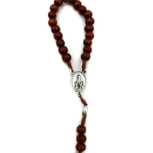 Load image into Gallery viewer, Our Lady of Fatima Brown Wood Shiny Beads Rosary
