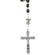 Load image into Gallery viewer, Our Lady of Fatima Dark Brown Wood Rosary with Fatima Letters
