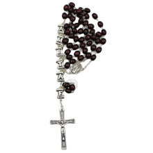 Load image into Gallery viewer, Our Lady of Fatima Dark Brown Wood Rosary with Fatima Letters
