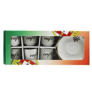 Café Espresso Cups and Saucers with Gift Box, Set of 6