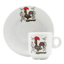 Load image into Gallery viewer, Portuguese Rooster with Flowers Espresso Cup and Saucers with Gift Box, Set of 6
