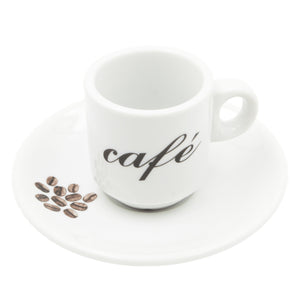 Café Espresso Cups and Saucers with Gift Box, Set of 6