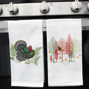 100% Cotton Embroidered Portuguese Decorative Kitchen Dish Towel - Set of 2