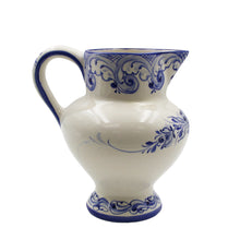 Load image into Gallery viewer, Hand-Painted Portuguese Ceramic Small Blue Floral Jug Pitcher
