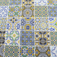 Load image into Gallery viewer, 50% Cotton and Polyester Regional Portuguese with Tile Pattern Made in Portugal Tablecloth
