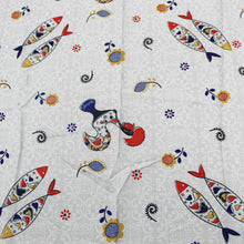 Load image into Gallery viewer, 50% Cotton and Polyester Portuguese Good Luck Rooster Sardine Made in Portugal Tablecloth
