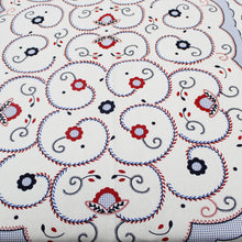 Load image into Gallery viewer, 100% Cotton Blue and Red Viana Style Made in Portugal Tablecloth
