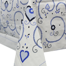 Load image into Gallery viewer, 100% Cotton Blue Viana Style Made in Portugal Tablecloth
