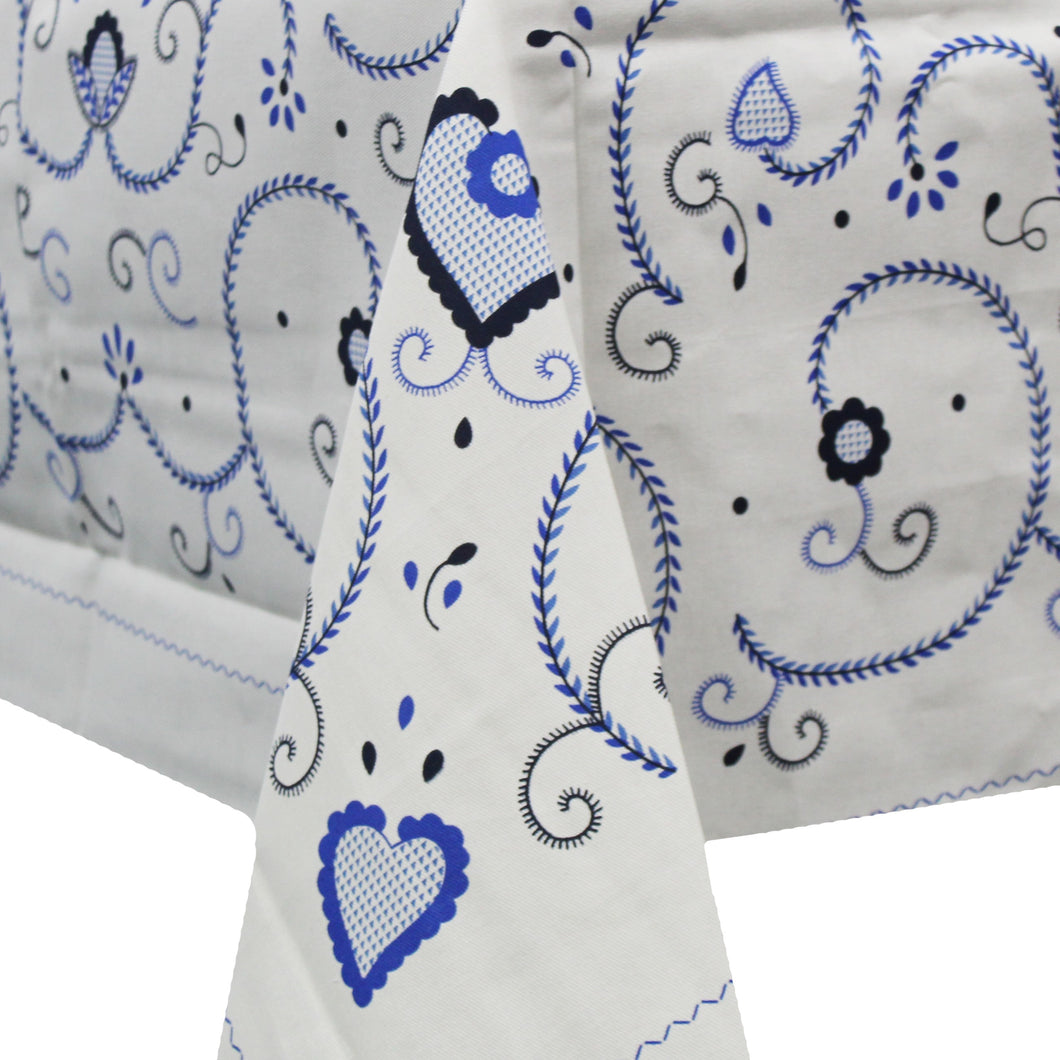 100% Cotton Blue Viana Style Made in Portugal Tablecloth