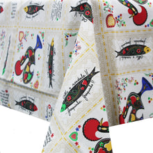 Load image into Gallery viewer, 100% Cotton Sardines &amp; Roosters Made in Portugal Tablecloth
