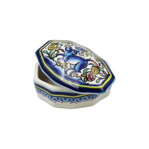 Coimbra Ceramics Hand-painted Decorative Box with Lid XVII Cent Recreation #130-1700