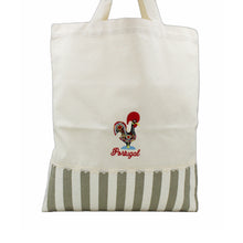 Load image into Gallery viewer, Good Luck Rooster Linen with Fringe Tote Bag
