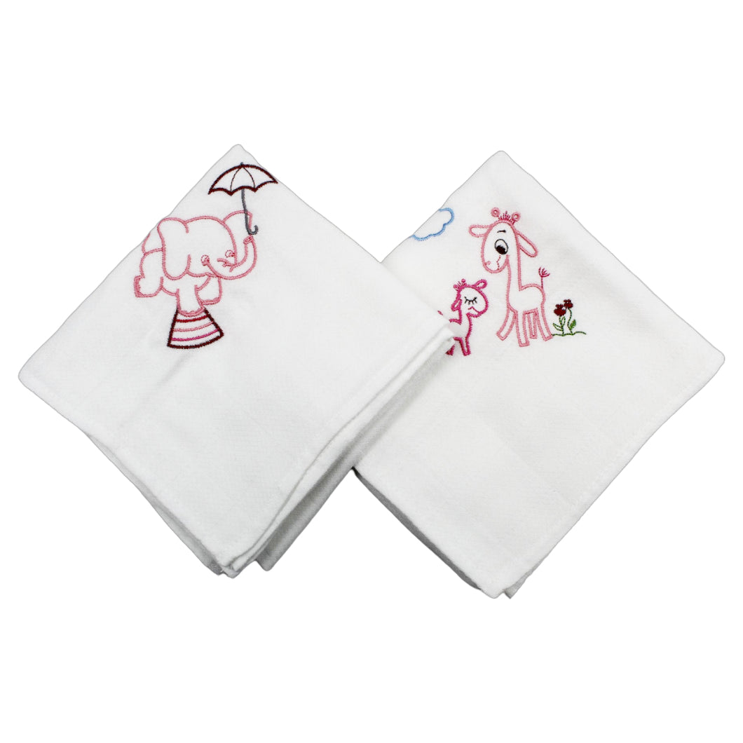 Portuguese Embroidered 2-Piece Cotton Baby Burp Cloth Set