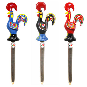 Traditional Portuguese Aluminum Barcelos Rooster Letter Envelope Mail Opener