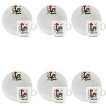 Load image into Gallery viewer, Portuguese Rooster with Flowers Espresso Cup and Saucers with Gift Box, Set of 6
