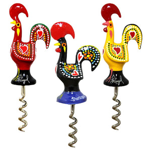 Traditional Portuguese Aluminum Barcelos Rooster Corkscrew Wine Bottle Opener