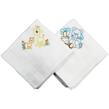 Load image into Gallery viewer, Portuguese Embroidered 2-Piece Cotton Baby Burp Cloth Set
