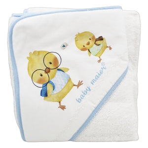 Baby Maior 100% Cotton Made in Portugal Baby Chicks Baby Bath Towel, Various Colors