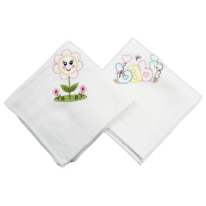 Portuguese Embroidered 2-Piece Cotton Baby Burp Cloth Set