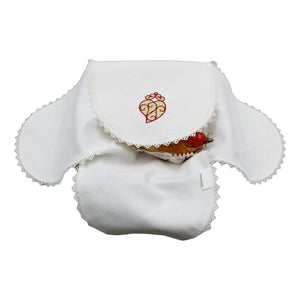 Red Gold Linen Viana Heart Bread Cover