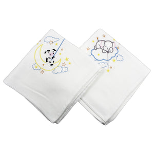 Portuguese Embroidered 2-Piece Cotton Baby Burp Cloth Set