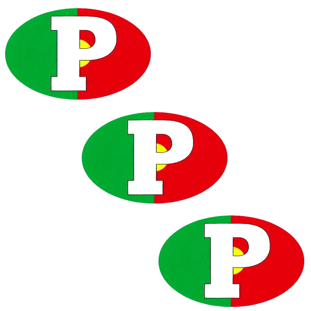 Portuguese P Vinyl Die Cut Sticker, Set of 3