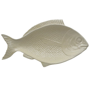 Faiobidos Hand-Painted Ceramic Ivory White Fish Platter