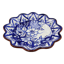 Load image into Gallery viewer, Hand-Painted Portuguese Pottery Clay Terracotta Blue Salad Bowl
