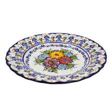 Load image into Gallery viewer, Hand-Painted Traditional Portuguese Ceramic Floral Decorative Plate, Hanging Plate
