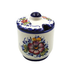 Load image into Gallery viewer, Hand-Painted Portuguese Ceramic Floral Sugar Bowl
