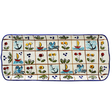 Load image into Gallery viewer, Hand-Painted Portuguese Ceramic Colored Mosaic Serving Platter, Tart Tray
