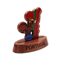 Load image into Gallery viewer, Portugal Emblem and Good Luck Rooster Metal Paper Weight
